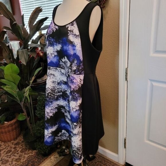 Lane Bryant Dress Size 18 Black Purple Color Block Sexy Career Work Date… - Picture 3 of 6